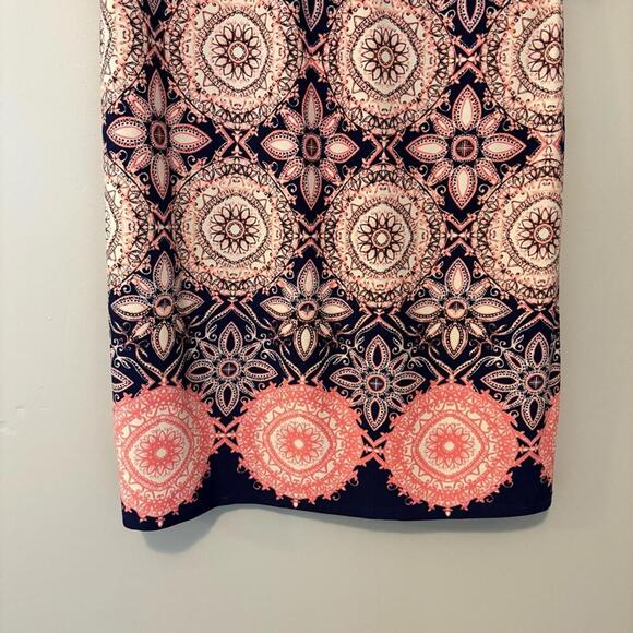 Eliza J Woman’s 6 Floral Shift Dress Tunic Blue Pink 3/4 Sleeve Lined - Picture 4 of 9